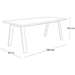 CAESAROO Bureau 240x80 Cm En Chêne Avec Pieds En Métal Peints Gris Anthracite | Chêne Et Gris 11 CAESAROO Bureau 240x80 Cm En Chêne Avec Pieds En Métal Peints Gris Anthracite | Chêne Et Gris -France Bureau Soldes 2022 56501904 5