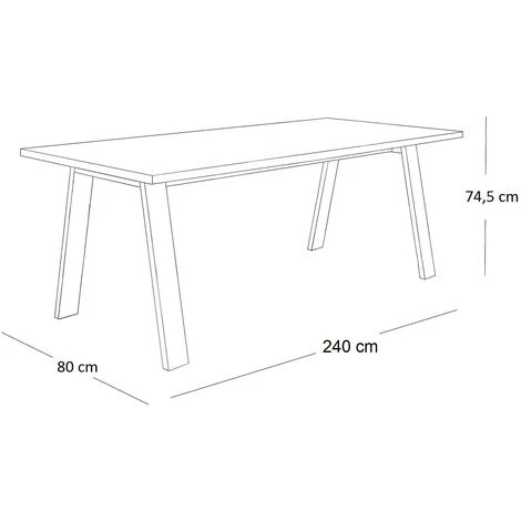 CAESAROO Bureau 240x80 Cm En Chêne Avec Pieds En Métal Peints Gris Anthracite | Chêne Et Gris 7 CAESAROO Bureau 240x80 Cm En Chêne Avec Pieds En Métal Peints Gris Anthracite | Chêne Et Gris – Image 5