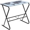 INLIFE Bureau En Verre Avec Motif De Carte Du Monde -France Bureau Soldes 2022 56629928 1