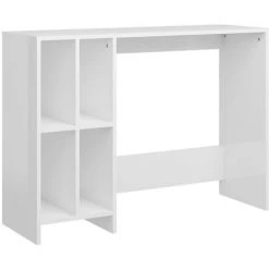 INLIFE Bureau D'ordinateur Portable Blanc Brillant 102,5x35x75 Cm