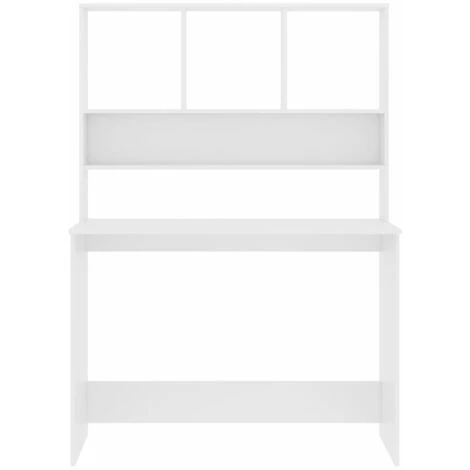 INLIFE Bureau Avec étagères Blanc 110 X 45 X 157 Cm Aggloméré 6 INLIFE Bureau Avec étagères Blanc 110 X 45 X 157 Cm Aggloméré – Image 4