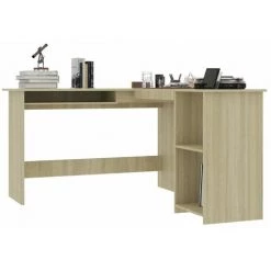 INLIFE Bureau D'angle Forme De L Chêne Sonoma 120x140x75 Cm Aggloméré -France Bureau Soldes 2022 56630240 3