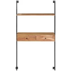 INLIFE Bureau Mural 90x40x170 Cm Bois D'acacia Solide