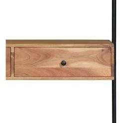 INLIFE Bureau Mural 90x40x170 Cm Bois D'acacia Solide -France Bureau Soldes 2022 56630297 3