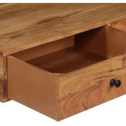 INLIFE Bureau Mural 90x40x170 Cm Bois D'acacia Solide -France Bureau Soldes 2022 56630297 5