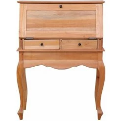 INLIFE Bureau Secrétaire 78x42x103 Cm Bois D'acajou Massif -France Bureau Soldes 2022 56630335 3