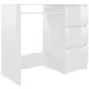 INLIFE Bureau Blanc Brillant 90x45x76 Cm Aggloméré -France Bureau Soldes 2022 56630991 1