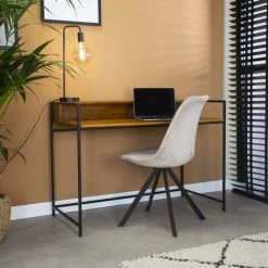 DIMEHOUSE Zayn Table De Bureau Industriel 109X51cm - Marron