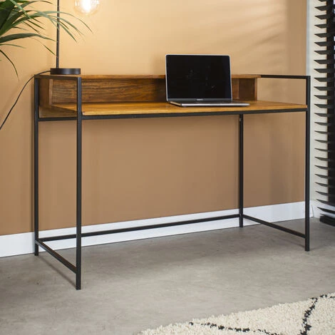 DIMEHOUSE Zayn Table De Bureau Industriel 109X51cm - Marron 4 DIMEHOUSE Zayn Table De Bureau Industriel 109X51cm - Marron – Image 2