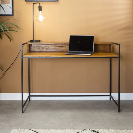 DIMEHOUSE Zayn Table De Bureau Industriel 109X51cm - Marron 5 DIMEHOUSE Zayn Table De Bureau Industriel 109X51cm - Marron – Image 3
