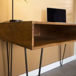 DIMEHOUSE Tobias Table De Bureau Industriel 109X51cm - Marron -France Bureau Soldes 2022 56676368 5