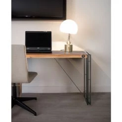 MEUBLETMOI Bureau En Bois D'acacia Massif Et Métal 3 Tiroirs - WORKSHOP - Bois -France Bureau Soldes 2022 57022710 2