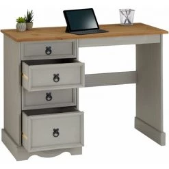 IDIMEX Bureau RAMON Avec Rangement 4 Tiroirs, Style Mexicain, En Pin Massif Lasuré Gris Et Brun - Gris, Naturel 8 IDIMEX Bureau RAMON Avec Rangement 4 Tiroirs, Style Mexicain, En Pin Massif Lasuré Gris Et Brun - Gris, Naturel -France Bureau Soldes 2022 57027135 3
