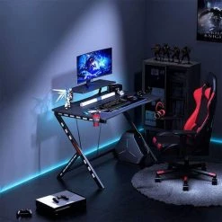 DMTOOL Bureau Gaming Bureau Informatique Avec Support D’écran 105 X 60 X 85cm -France Bureau Soldes 2022 57046260 3