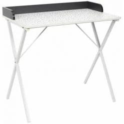 Paris Prix - Bureau Design "terrazzo" 84cm Gris & Blanc