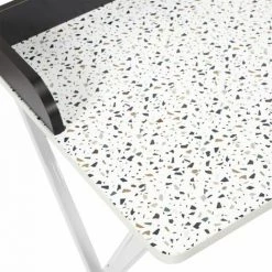 Paris Prix - Bureau Design "terrazzo" 84cm Gris & Blanc -France Bureau Soldes 2022 57074777 3