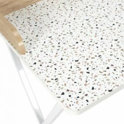 Paris Prix - Bureau Design "terrazzo" 84cm Beige & Blanc -France Bureau Soldes 2022 57077140 3