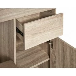 Paris Prix - Bureau 1 Tiroir & Pouf "china" 75cm Naturel & Taupe -France Bureau Soldes 2022 57077541 5