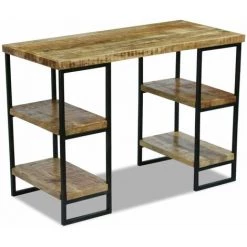 NOVA Bureau De Comptoir De Bureau En Bois à Mangue Avec 4 étagères 110x50x76 Cm Bureau En Bois De Manguier 110 X 50 X 76 Cm -France Bureau Soldes 2022 57092476 3