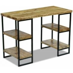 NOVA Bureau De Comptoir De Bureau En Bois à Mangue Avec 4 étagères 110x50x76 Cm Bureau En Bois De Manguier 110 X 50 X 76 Cm -France Bureau Soldes 2022 57092476 5