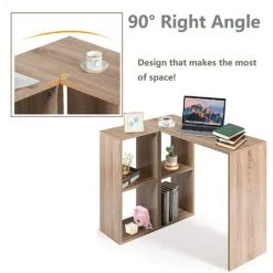 GIANTEX Bureau D'angle Avec Rangement, Table Informatique En Forme De L,Table D’Etude En Bois Avec 4 Compartiment, Pour Bureau, Salon, 90 X 60 X 75 Cm 9 GIANTEX Bureau D'angle Avec Rangement, Table Informatique En Forme De L,Table D’Etude En Bois Avec 4 Compartiment, Pour Bureau, Salon, 90 X 60 X 75 Cm -France Bureau Soldes 2022 57099511 3