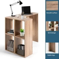 GIANTEX Bureau D'angle Avec Rangement, Table Informatique En Forme De L,Table D’Etude En Bois Avec 4 Compartiment, Pour Bureau, Salon, 90 X 60 X 75 Cm 10 GIANTEX Bureau D'angle Avec Rangement, Table Informatique En Forme De L,Table D’Etude En Bois Avec 4 Compartiment, Pour Bureau, Salon, 90 X 60 X 75 Cm -France Bureau Soldes 2022 57099511 4
