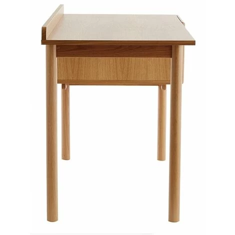 MILIBOO Bureau Vintage En Bois Finition Chêne Avec Caisson En Cannage Naturel L130 Cm ANTIK - Chêne Clair 5 MILIBOO Bureau Vintage En Bois Finition Chêne Avec Caisson En Cannage Naturel L130 Cm ANTIK - Chêne Clair – Image 3
