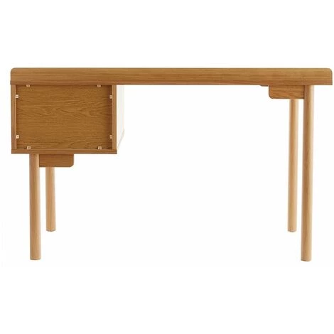 MILIBOO Bureau Vintage En Bois Finition Chêne Avec Caisson En Cannage Naturel L130 Cm ANTIK - Chêne Clair 6 MILIBOO Bureau Vintage En Bois Finition Chêne Avec Caisson En Cannage Naturel L130 Cm ANTIK - Chêne Clair – Image 4