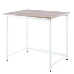 Iris Ohyama, Bureau Informatique/Bureau D'Ordinateur/Table D'Ordinateur, Table De Bureau/Poste De Travail, Montage Facile, Bois & Métal, Moderne, Bureau,Maison - Basic Desk - BDK-8060 - Brun Clair