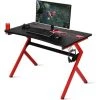 GIANTEX Bureau Gaming Table De Jeu Avec Porte-Gobelet, Crochet, 2 Trous Pour C?bles Et Pieds Patins REglables,115 X 66 X 77 CM 2 GIANTEX Bureau Gaming Table De Jeu Avec Porte-Gobelet, Crochet, 2 Trous Pour C?bles Et Pieds Patins REglables,115 X 66 X 77 CM -France Bureau Soldes 2022 57240391 1