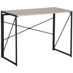 URBAN MEUBLE Bureau Repliable Métal Beige Noir