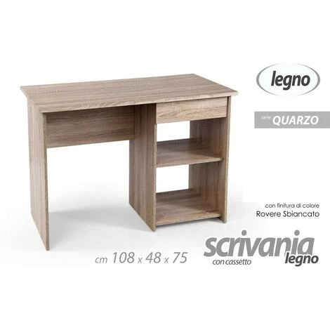 ARGONAUTA Bureau De Chambre Avec Tiroir Et Compartiment Latéral En Chêne 108 Cm 3 ARGONAUTA Bureau De Chambre Avec Tiroir Et Compartiment Latéral En Chêne 108 Cm