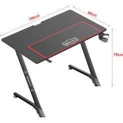Bureau Gaming Oakland Avec Support Gestion Des Câbles 100 X 60 X 75 Cm [pro.tec] -France Bureau Soldes 2022 57356575 3