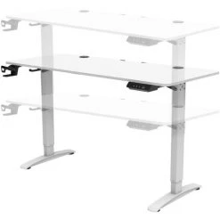 Bureau électrique Salinas à Hauteur Réglable 73 - 118 Cm Rectangulaire Blanc [pro.tec] -France Bureau Soldes 2022 57356576 4