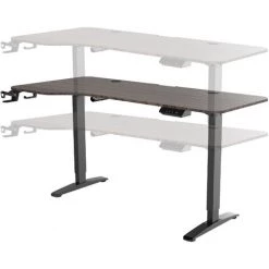 Bureau électrique Oxnard à Hauteur Réglable 73 - 118 Cm En Forme De L Effet Noyer [pro.tec] -France Bureau Soldes 2022 57356577 4