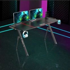 Bureau Gaming Stockton Avec éclairage LED 156 X 60 X 75 Cm [pro.tec]