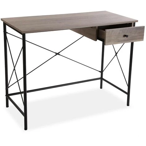 Versa Hedgehope Bureau Informatique Table D'étude Pour Ordinateur, 76x48x100cm - Marron Et Noir 4 Versa Hedgehope Bureau Informatique Table D'étude Pour Ordinateur, 76x48x100cm - Marron Et Noir – Image 2