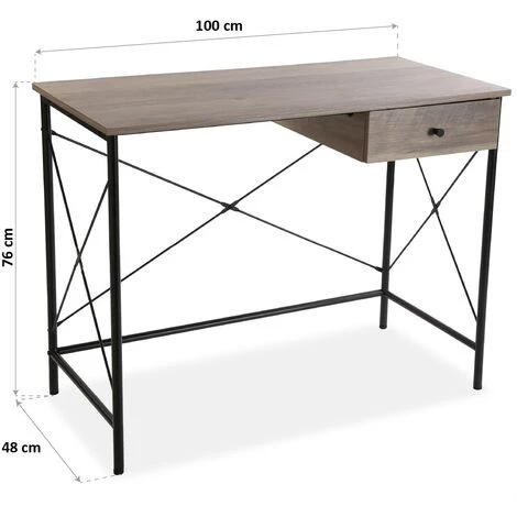 Versa Hedgehope Bureau Informatique Table D'étude Pour Ordinateur, 76x48x100cm - Marron Et Noir 6 Versa Hedgehope Bureau Informatique Table D'étude Pour Ordinateur, 76x48x100cm - Marron Et Noir – Image 4