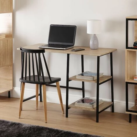 Versa Parawa Bureau Informatique Table D'étude Pour Ordinateur, 75x50x110cm - Marron Et Noir 4 Versa Parawa Bureau Informatique Table D'étude Pour Ordinateur, 75x50x110cm - Marron Et Noir – Image 2