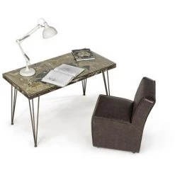 WEBMARKETPOINT Bureau Béton Et Métal Atlantide 130 X 65 Cm -France Bureau Soldes 2022 57749310 5