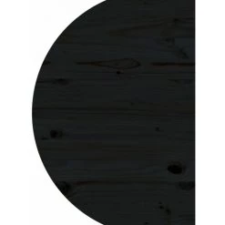 YOUTHUP Dessus De Table Noir Ø80x2,5 Cm Bois De Pin Massif - Noir -France Bureau Soldes 2022 57778370 3
