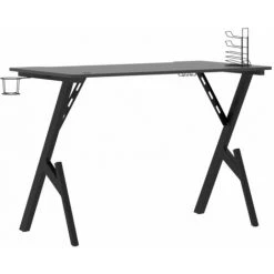 TRUE DEAL Bureau De Jeu Avec Pieds En Forme De Y Noir 110x60x75 Cm -France Bureau Soldes 2022 57830003 5