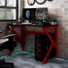 TRUE DEAL Bureau De Jeu Et Pieds En Forme De K Noir Et Rouge 110x60x75 Cm -France Bureau Soldes 2022 57830011 1