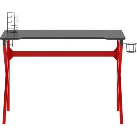 TRUE DEAL Bureau De Jeu Et Pieds En Forme De K Noir Et Rouge 110x60x75 Cm 5 TRUE DEAL Bureau De Jeu Et Pieds En Forme De K Noir Et Rouge 110x60x75 Cm – Image 3
