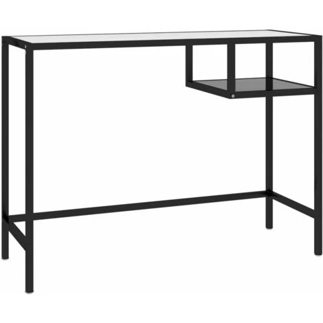 TRUE DEAL Bureau D'ordinateur Noir 100x36x74 Cm Verre 4 TRUE DEAL Bureau D'ordinateur Noir 100x36x74 Cm Verre – Image 2