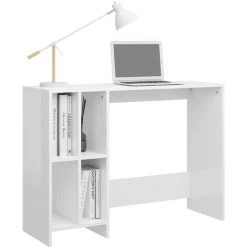 TRUE DEAL Bureau D'ordinateur Portable Blanc Brillant 102,5x35x75 Cm -France Bureau Soldes 2022 57847374 3