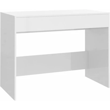 TRUE DEAL Bureau Blanc Brillant 101x50x76,5 Cm Aggloméré 4 TRUE DEAL Bureau Blanc Brillant 101x50x76,5 Cm Aggloméré – Image 2