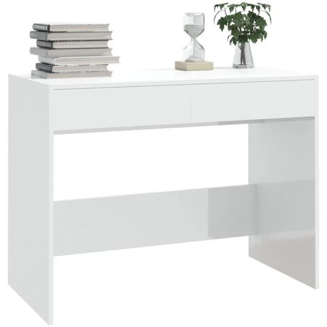 TRUE DEAL Bureau Blanc Brillant 101x50x76,5 Cm Aggloméré 6 TRUE DEAL Bureau Blanc Brillant 101x50x76,5 Cm Aggloméré – Image 4