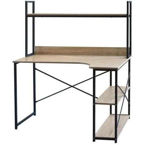 AUTRES Bureau Avec étageres En Metal - L 120 X P 73 X H 135 Cm - MANCHESTER 6 AUTRES Bureau Avec étageres En Metal - L 120 X P 73 X H 135 Cm - MANCHESTER – Image 4