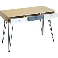 AUTRES Bureau 3 Tiroirs En Métal - L 115 X P 50 X H 75 Cm - BIRMINGHAM -France Bureau Soldes 2022 57867360 5